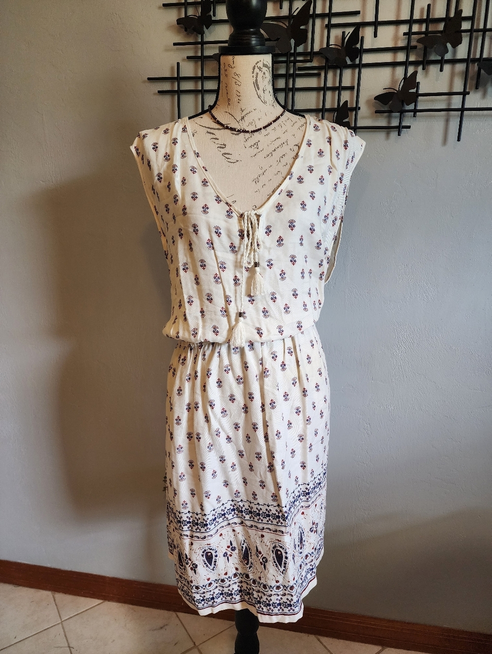 Floral And Paisly Sleeveless Dress